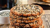 Stack of Brown Sugar Toasted Sesame Cookies