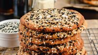 Stack of Brown Sugar Toasted Sesame Cookies