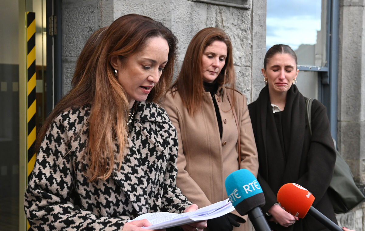  Solicitor Scarlett Griffin O'Sullivan speaking after the inquest into the death of Laura Liston with Laura's sisters Jennifer and Sarah Liston. Picture Larry Cummins