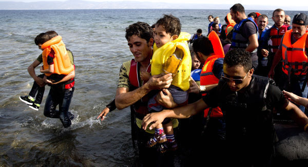 Refguees arrive on Lesbos in September