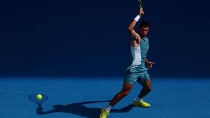<p>2026 World Sports Photography Tennis - Australian Open - Melbourne Park, Melbourne, Australia - January 19, 2025 Spain's Carlos Alcaraz in action during his fourth round match against Britain's Jack Draper REUTERS/Edgar Su</p>