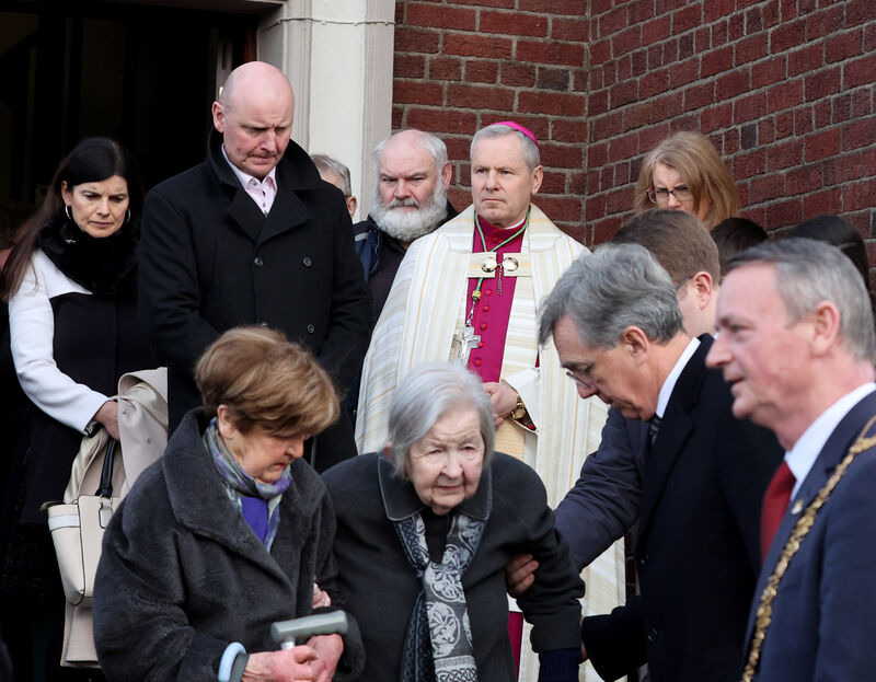  Bishop Fintan Gavin concelebrated the funeral Mass of Seán Ó Sé at Our Lady of Lourdes Church, Ballinlough Rd, Cork, on Friday. Pictures: Jim Coughlan