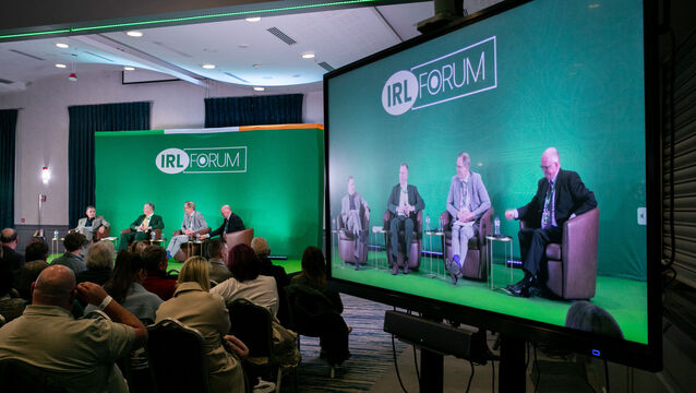 <p>Eddie Hobbs, Herman Kelly, Patrick Morrissey, and Pat Greene on stage during last Saturday's IRL Forum at the Pillo Hotel in Ashbourne, Co Meath. Picture: Gareth Chaney </p>