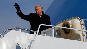 <p>President Donald Trump boards Air Force One, Friday, Jan. 16, 2026, at Joint Base Andrews, Md. (AP Photo/Julia Demaree Nikhinson)</p>