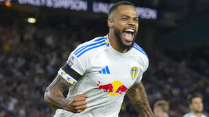 <p>Lukas Nmecha was the match-winner for Leeds. Pic: Danny Lawson/PA</p>