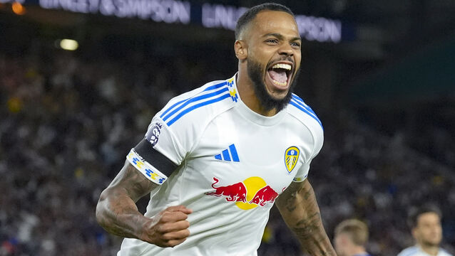 <p>Lukas Nmecha was the match-winner for Leeds. Pic: Danny Lawson/PA</p>