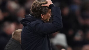 <p>Thomas Frank reacts after the late winner (John Walton/PA)</p>