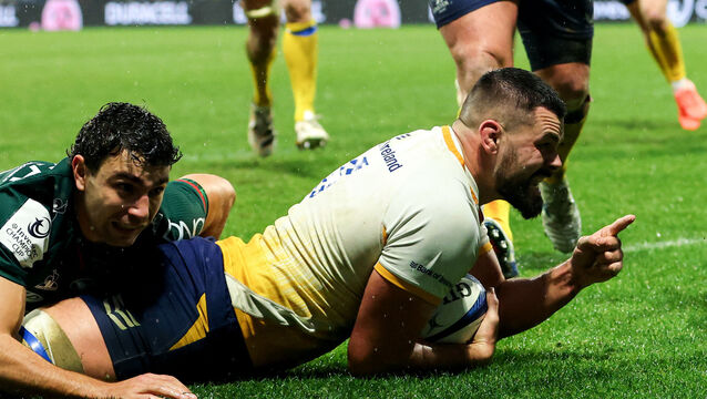 <p>MAX EFFORT: Leinster’s Max Deegan scores a try. Pic: INPHO/Ryan Byrne</p>