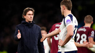 <p>UNDER PRESSURE: Thomas Frank after the match. Pic: John Walton/PA</p>