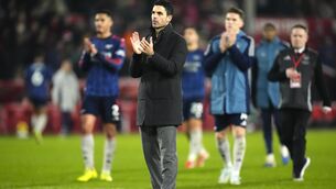 <p>Arsenal manager Mikel Arteta saw his side held by Nottingham Forest. Pic: Nick Potts/PA</p>