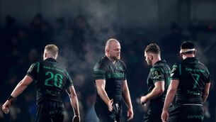 <p>Connacht's Joe Joyce celebrates after the match. Pic: INPHO/James Crombie</p>