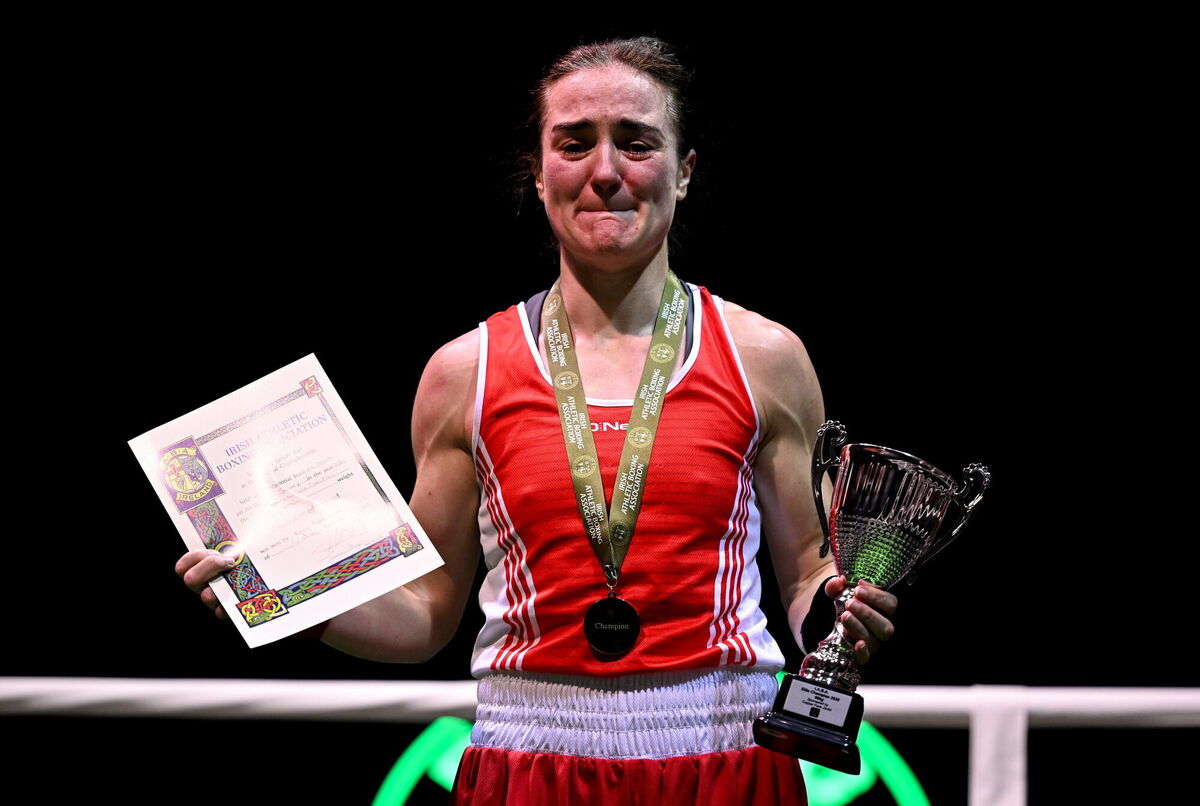 Kellie Harrington of St Mary’s BC Tallaght after winning her 60kg final bout against Kellie McLoughlin of St Catherine’s BC Dublin in the finals of the 2026 National Elite Boxing Championships at the National Stadium in Dublin. Pic: David Fitzgerald/Sportsfile
