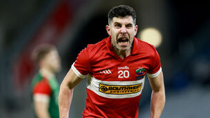 <p>Dingle’s Mikey Geaney celebrates at the final whistle after his side's victory over St Brigid's. Pic: ©INPHO/James Crombie</p>