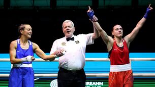 <p>CHAMPION: Michaela Walsh celebrates her win. Pic: ©INPHO/Dan Clohessy.</p>
