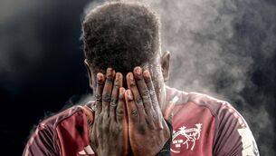 <p>DISASTER: A view of steam coming off of Munster's Edwin Edogbo dejected after the game. Pic: ©INPHO/Dan Sheridan</p>