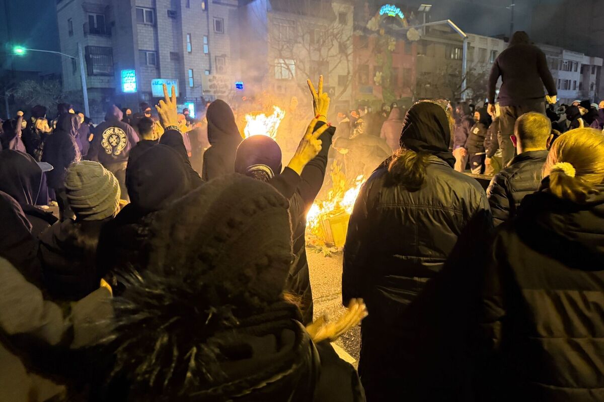 Iranians taking part in an anti-government protest in Tehran, Iran, on January 9, the day after the government's clampdown on internet access. Picture: AP Photo