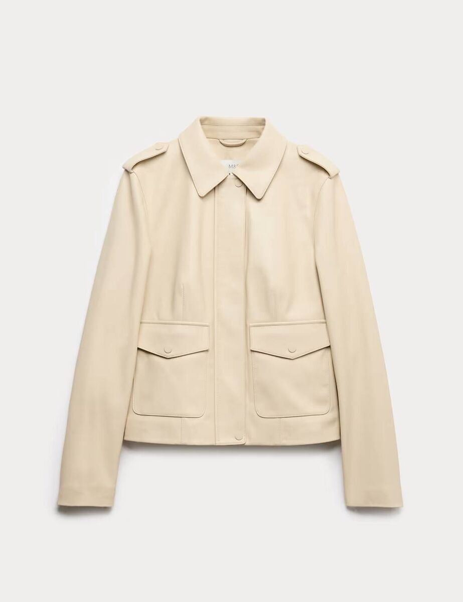 Faux leather Harrington jacket, M&S, €67. Faux leather Harrington jacket, M&S, €67.