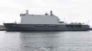 <p>
                <br>The Royal Netherlands Navy's HNLMS Johan de Witt, docked at Dublin Port in November. Picture: Sam Boal/Collins Photos.</p>