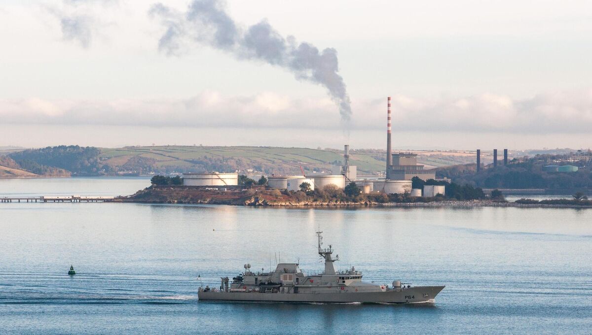 The LÉ George Bernard Shaw as she heads out of the harbour on patrol in Co Cork. Picture: David Creedon / Anzenberger