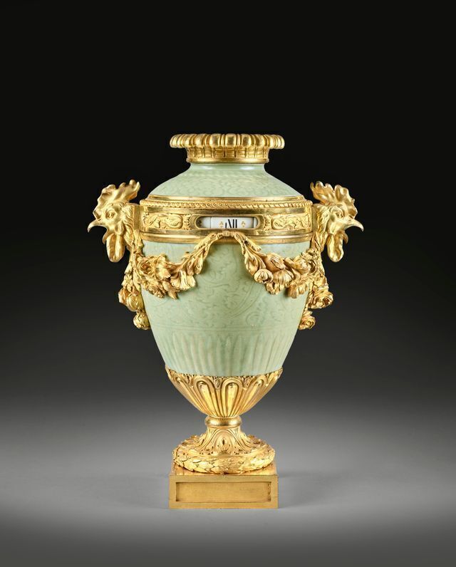 A Louis XVI mantel clock at The Winter Show.