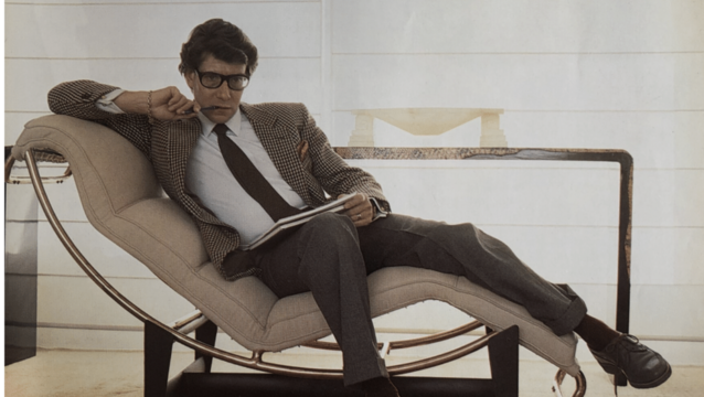 <p>In the early 1980s, the photographer Duane Michals captured Saint Laurent seated on the chaise in his studio. </p>