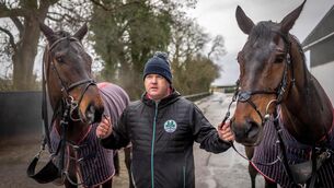 <p>BRIGHTER DAYS AHEAD?: Gordon Elliott with Brighterdaysahead and Romeo Coolio pictured at the launch of the 2026 Dublin Racing Festival. Pic: ©INPHO/Morgan Treacy.</p>