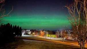<p>The aurora borealis or northern lights photographed by a resident in Glanmire, East Cork, on Monday. Picture: Michael Crowley </p>