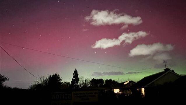 <p>The northern lights snapped by a resident in Cobh, Co Cork, on Monday night. </p>