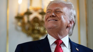 <p>US president Donald Trump at a ceremony last Friday in Palm Beach, Florida, to rename part of a road as the President Donald J Trump Boulevard. Picture: Julia Demaree Nikhinson/AP</p>