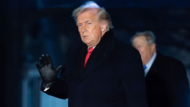 <p>President Donald Trump waves to the media as he walks on the South Lawn of the White House, Tuesday, Jan. 20, 2026, in Washington. (AP Photo/Jose Luis Magana)</p>