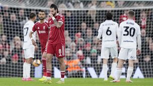 <p>DOM MISTAKES: Liverpool midfielder Dominik Szoboszlai is looking to put a disappointing week behind him (Peter Byrne/PA)</p>