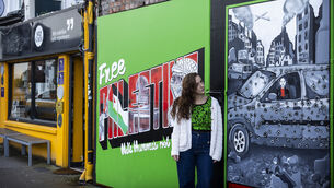 <p>A mural tribute to Hind Rajab, at Izz Cafe in Cork by mural artist Blanca Cabrera Rice, pictured</p>