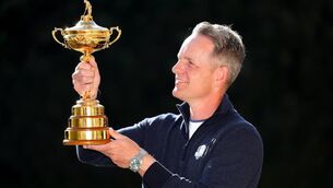 <p>A THIRD TILT: Luke Donald will hold talks with senior officials at the European Tour Group this week in Dubai, as the Englishman edges closer to a third stint as Europe’s Ryder Cup captain. While no announcement is imminent, there is a rising sense Donald will seek to make history by leading Europe to three Ryder Cup successes in a row. Picture: Andrew Redington/Getty Images</p>