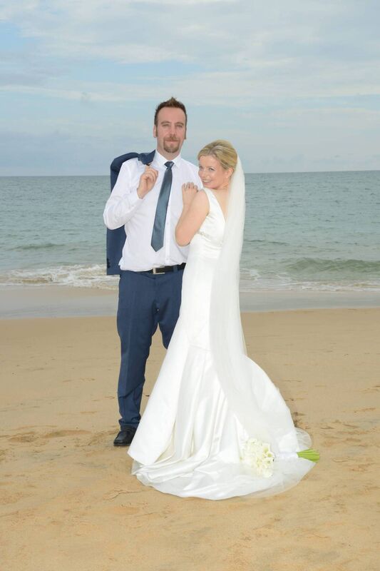 Sharon and Danny on the beach in Albufeira. Sharon and Danny on the beach in Albufeira.