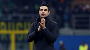 <p>Mikel Arteta hailed Arsenal’s mentality (Fabrizio Carabelli/PA)</p>