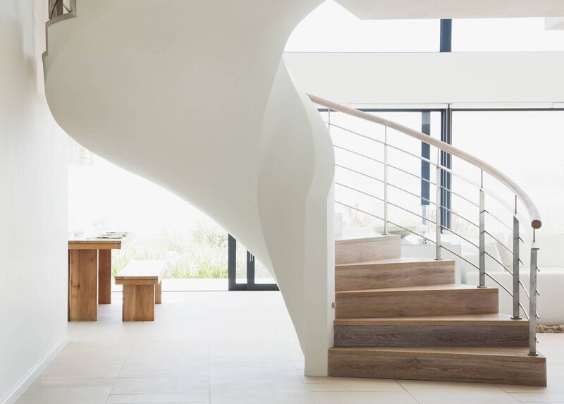 A masterful helical staircase is the architectural star of this home, but it could involve tens of thousands of euros to finish correctly. File picture