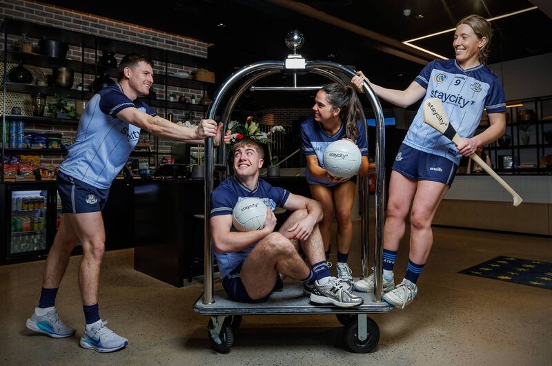At the season launch in Staycity Aparthotels Mark Street were James Madden, Greg McEneaney, Niamh Crowley and Sinéad Wylde. Pic: James Crombie/Inpho At the season launch in Staycity Aparthotels Mark Street were James Madden, Greg McEneaney, Niamh Crowley and Sinéad Wylde. Pic: James Crombie/Inpho