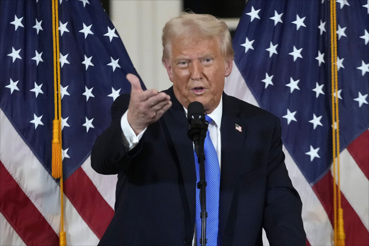 President Donald Trump speaking at a dinner with Senate Republicans at Mar-a-Lago in Palm Beach, Florida. Picture: Ben Curtis/AP President Donald Trump speaking at a dinner with Senate Republicans at Mar-a-Lago in Palm Beach, Florida. Picture: Ben Curtis/AP