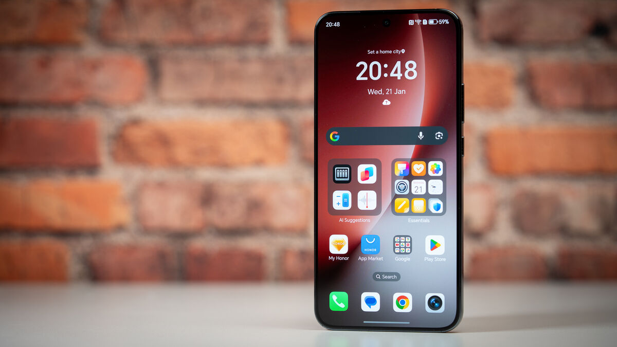 The 6.78-inch OLED display has impressive specs and small, symmetrical bezels. Picture: Noel Campion. The 6.78-inch OLED display has impressive specs and small, symmetrical bezels. Picture: Noel Campion.