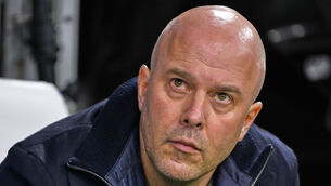 <p>Liverpool’s manager Arne Slot has his sights on a top-eight Champions League spot (Philippe Magoni/AP)</p>