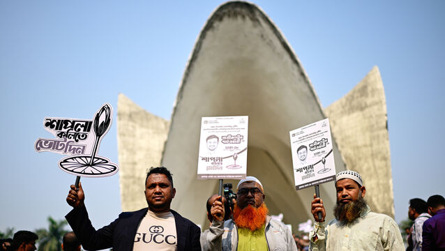 National Citizen Party supporters held a rally in the capital Dhaka (Mahmud Hossain Opu/AP)