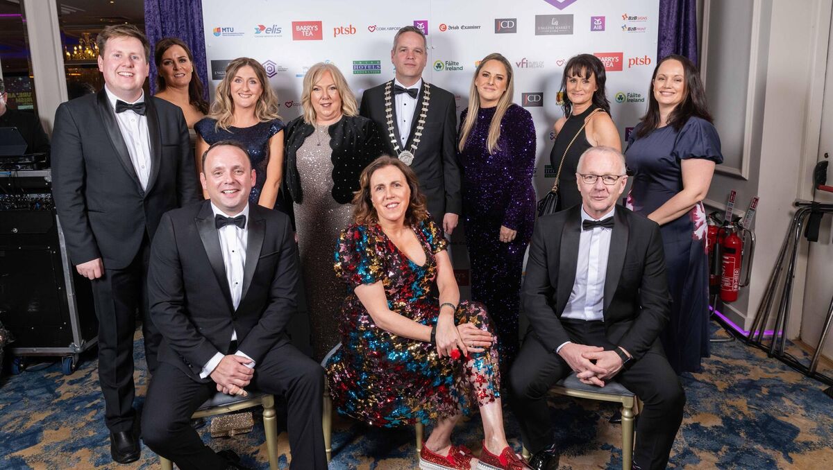 The Cork Business Association (CBA) executive team at the CBA President’s Dinner and Cork Business of the Year Awards at Cork’s Vienna Woods in March 2025. This year's event takes place on Saturday, March 28. Picture: Joleen Cronin The Cork Business Association (CBA) executive team at the CBA President’s Dinner and Cork Business of the Year Awards at Cork’s Vienna Woods in March 2025. This year's event takes place on Saturday, March 28. Picture: Joleen Cronin