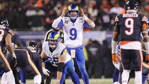 <p>Matthew Stafford of the Los Angeles Rams directs the offence against the Chicago Bears in the NFC Divisional Playoffs at Soldier Field on January 18, 2026 in Chicago, Illinois. (Photo by Michael Reaves/Getty Images)</p>