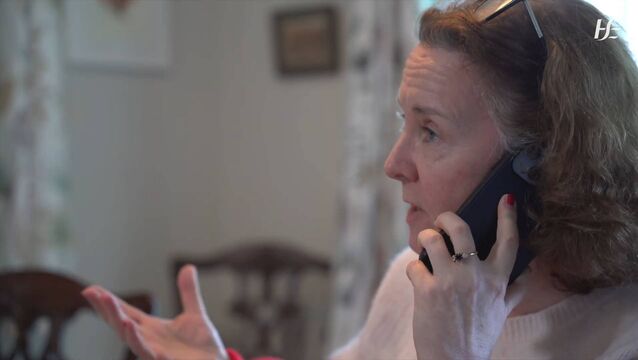 <p>Lisbeth Carson using the Urgent Virtual Care service.</p>