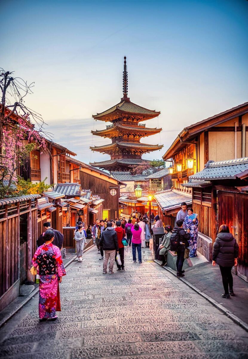 Yasaka Pagoda and SannenZaka Street, Kyoto, Japan. Yasaka Pagoda and SannenZaka Street, Kyoto, Japan.