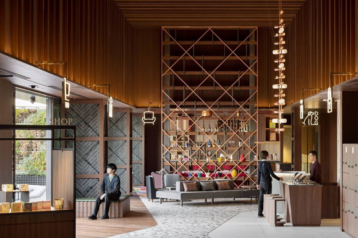 The lobby at OMO5 Tokyo Gotanda