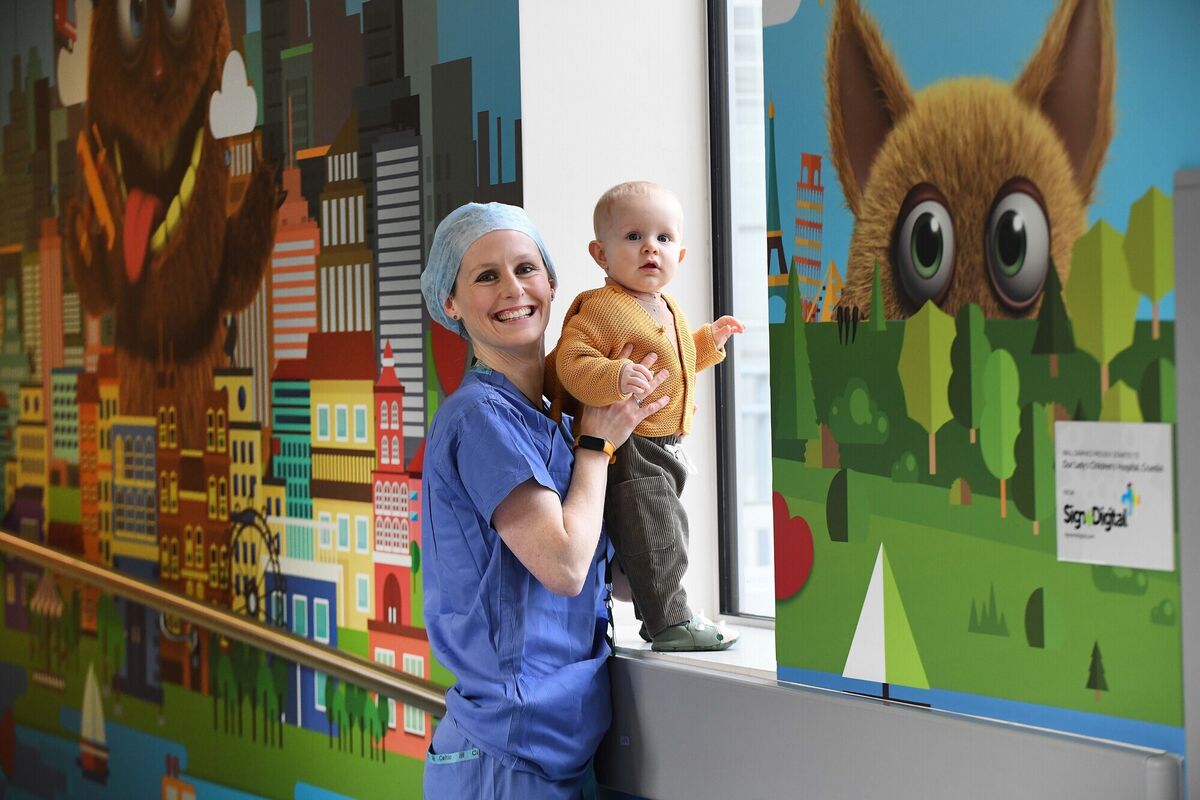  Eimear McGovern, a paediatric cardiologist at CHI Crumlin with her seven-month-old baby Senan. Photograph Moya Nolan