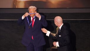 <p>US President Donald Trump is presented with the inaugural FIFA Peace Prize award. Pic: Sam Corum/PA</p> <p>US President Donald Trump is presented with the inaugural FIFA Peace Prize award. Pic: Sam Corum/PA</p>
