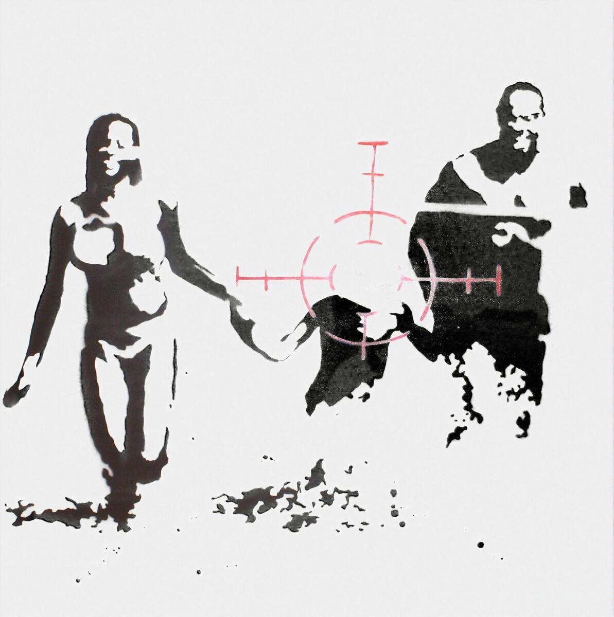 'Family Target', by Banksy, features in the exhibition. 