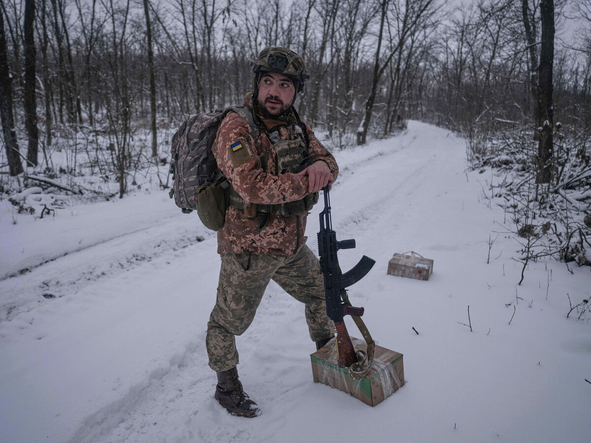 In this photo provided by Ukraine's 93rd Kholodnyi Yar Separate Mechanized Brigade press service, a soldier takes a break on the frontline near Kostyantynivka, the site of heavy battles with the Russian troops in the Donetsk region, Ukraine, Tuesday, Dec. 30, 2025. (Iryna Rybakova/Ukraine's 93rd Mechanized Brigade via AP)